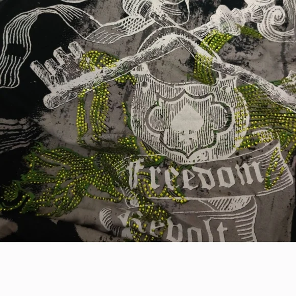 Salvage Vintage Green Rhinestone Long Sleeved Top. L - Picture 3 of 4